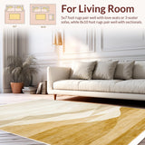 Ultra Soft Area Rug, Non Slip, Stain Resistant, Washable Area Rugs for Living Room, Bedroom, Elegant Neutral Tone Gradation(Beige)