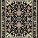 Ultra Soft Area Rug, Non Slip, Stain Resistant, Washable Area Rugs for Living Room, Bedroom, Sophisticated Floral Paisley Aesthetic(Black)