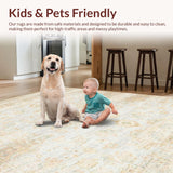 Ultra Soft Area Rug, Non Slip, Stain Resistant, Washable Area Rugs for Living Room, Bedroom, Rustic Soft Earthy Tones(Beige)
