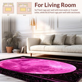Ultra Soft Area Rug, Non Slip, Stain Resistant, Washable Area Rugs for Living Room, Bedroom, Whimsical Botanical Monochrome Patterns(Pink)