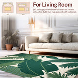 Ultra Soft Area Rug, Non Slip, Stain Resistant, Washable Area Rugs for Living Room, Bedroom, Serene Floral Greenery Atmosphere(Green)
