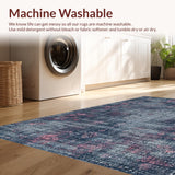 Ultra Soft Area Rug, Non Slip, Stain Resistant, Washable Area Rugs for Living Room, Bedroom, Luxurious Foldable Non-Slip Microfiber Floor Covering With Elegant Design(Blue)