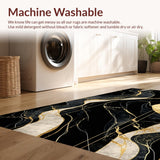 Ultra Soft Area Rug, Non Slip, Stain Resistant, Washable Area Rugs for Living Room, Bedroom, Sleek Abstract Minimalist Appeal(Black)