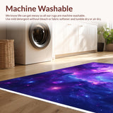 Ultra Soft Area Rug, Non Slip, Stain Resistant, Washable Area Rugs for Living Room, Bedroom, Radiant Galactic Dreamscape Pattern(Purple)