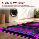 Ultra Soft Area Rug, Non Slip, Stain Resistant, Washable Area Rugs for Living Room, Bedroom, Dynamic Geometric Pixel Motif(Purple)
