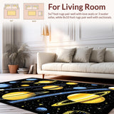Ultra Soft Area Rug, Non Slip, Stain Resistant, Washable Area Rugs for Living Room, Bedroom, Enchanting Universe Inspired Design(Yellow)