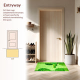 Ultra Soft Area Rug, Non Slip, Stain Resistant, Washable Area Rugs for Living Room, Bedroom, Cute Soft Pastel Animal Shapes(Green)