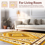 Ultra Soft Area Rug, Non Slip, Stain Resistant, Washable Area Rugs for Living Room, Bedroom, Playful Tassel Embellished Decor(Gold)