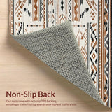 Ultra Soft Area Rug, Non Slip, Stain Resistant, Washable Area Rugs for Living Room, Bedroom, Contemporary Textured Geometric Theme(Brown)