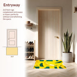 Ultra Soft Area Rug, Non Slip, Stain Resistant, Washable Area Rugs for Living Room, Bedroom, Fun Eclectic Kitchen Aesthetic(Yellow)
