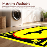 Ultra Soft Area Rug, Non Slip, Stain Resistant, Washable Area Rugs for Living Room, Bedroom, Caution Dogs Will Bark If You Knock Loud Yelling Inside Area Rug(Yellow)