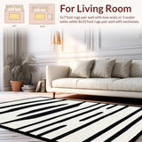 Ultra Soft Area Rug, Non Slip, Stain Resistant, Washable Area Rugs for Living Room, Bedroom, Vibrant Abstract Animal Print Inspiration(Black)