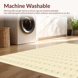 Ultra Soft Area Rug, Non Slip, Stain Resistant, Washable Area Rugs for Living Room, Bedroom, Stylish Beige Diamond Plaid Area(Beige)