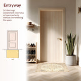 Ultra Soft Area Rug, Non Slip, Stain Resistant, Washable Area Rugs for Living Room, Bedroom, Ornate Beige Area Comfort Floor Non Slip Design(Beige)