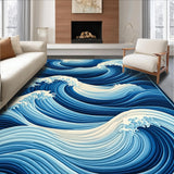 Charming Fluid Curved Texture(Blue)