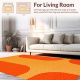 Ultra Soft Area Rug, Non Slip, Stain Resistant, Washable Area Rugs for Living Room, Bedroom, Retro Arch Bedroom Minimalist Washable Area Carpet(Orange)