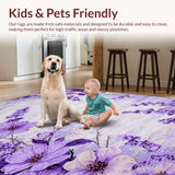 Ultra Soft Area Rug, Non Slip, Stain Resistant, Washable Area Rugs for Living Room, Bedroom, Plush Pastel Textured Delight(Purple)