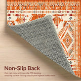 Ultra Soft Area Rug, Non Slip, Stain Resistant, Washable Area Rugs for Living Room, Bedroom, Stylish Abstract Warm Palette(Orange)