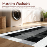 Ultra Soft Area Rug, Non Slip, Stain Resistant, Washable Area Rugs for Living Room, Bedroom, Modern Whimsical Shape Composition(Black)