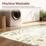 Modern Botanical Garden Rug Elegant Floral Design(Ivory)
