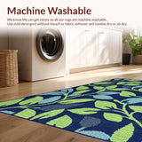 Artistic Navy Green Floral Fusion(Blue)