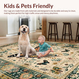 Ultra Soft Area Rug, Non Slip, Stain Resistant, Washable Area Rugs for Living Room, Bedroom, Modern Artistic Insect Arrangement(Beige)