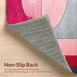 Ultra Soft Area Rug, Non Slip, Stain Resistant, Washable Area Rugs for Living Room, Bedroom, Non-Slip Entryway Rug Contemporary Pink Grey(Pink)