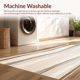 Abstract Linear Motifs and Textured Chevron Stripes(Beige)