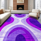 Ultra Soft Area Rug, Non Slip, Stain Resistant, Washable Area Rugs for Living Room, Bedroom, Soft Pastel Dreamy Spiral Theme(Purple)