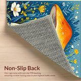 Lively Earth Tone Mushroom Print(Blue)