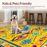 Ultra Soft Area Rug, Non Slip, Stain Resistant, Washable Area Rugs for Living Room, Bedroom, Artistic Soft Textured Statement Piece(Yellow)