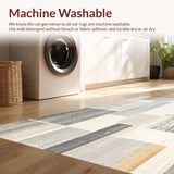 Ultra Soft Area Rug, Non Slip, Stain Resistant, Washable Area Rugs for Living Room, Bedroom, Farmhouse Chic Floor with Abstract Design(Gray)