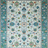 Ultra Soft Area Rug, Non Slip, Stain Resistant, Washable Area Rugs for Living Room, Bedroom, Modern Eclectic Botanical Harmony(Blue)