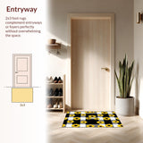 Ultra Soft Area Rug, Non Slip, Stain Resistant, Washable Area Rugs for Living Room, Bedroom, Seasonal Cheerful Sunflower Theme(Yellow)