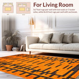 Ultra Soft Area Rug, Non Slip, Stain Resistant, Washable Area Rugs for Living Room, Bedroom, Artful Child-Friendly Tiger Form(Orange)