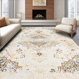 Ultra Soft Area Rug, Non Slip, Stain Resistant, Washable Area Rugs for Living Room, Bedroom, Margot Antique Neutral Ivory Area With Boho Inspired(Beige)
