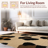 Ultra Soft Area Rug, Non Slip, Stain Resistant, Washable Area Rugs for Living Room, Bedroom, Luxurious Shaggy Cheetah Charm(Beige)