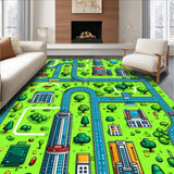 Ultra Soft Area Rug, Non Slip, Stain Resistant, Washable Area Rugs for Living Room, Bedroom, Interactive Colorful Children's Game Room Rug(Green)