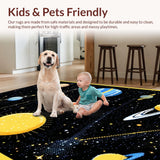 Ultra Soft Area Rug, Non Slip, Stain Resistant, Washable Area Rugs for Living Room, Bedroom, Stellar Educational Play Space(Yellow)