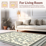 Ultra Soft Area Rug, Non Slip, Stain Resistant, Washable Area Rugs for Living Room, Bedroom, Boho Fish Whimsical Ocean Scene(White)