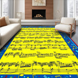 Ultra Soft Area Rug, Non Slip, Stain Resistant, Washable Area Rugs for Living Room, Bedroom, Joyful Symphonic Motif Arrangement(Blue)