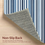 Ultra Soft Area Rug, Non Slip, Stain Resistant, Washable Area Rugs for Living Room, Bedroom, Sophisticated Dual-Tone Coastal Motif(Blue)