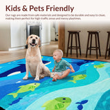 Charming Round Marine Life Motif(Blue)