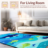 Charming Round Marine Life Motif(Blue)