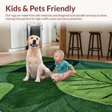 Ultra Soft Area Rug, Non Slip, Stain Resistant, Washable Area Rugs for Living Room, Bedroom, Charming Moss Green Textured Aesthetic(Green)