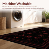 Ultra Soft Area Rug, Non Slip, Stain Resistant, Washable Area Rugs for Living Room, Bedroom, Stylish Retro Gaming Symbolism(Black)