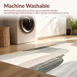 Contemporary Shaped Area Beige Cream Indoor(Beige)