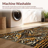Ultra Soft Area Rug, Non Slip, Stain Resistant, Washable Area Rugs for Living Room, Bedroom, Contemporary Chic Cheetah Motif(Black)