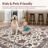 Ultra Soft Area Rug, Non Slip, Stain Resistant, Washable Area Rugs for Living Room, Bedroom, Chic Warm Neutral Palette(White)
