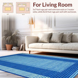Ultra Soft Area Rug, Non Slip, Stain Resistant, Washable Area Rugs for Living Room, Bedroom, Rustic Weather-Resistant Charm(Blue)